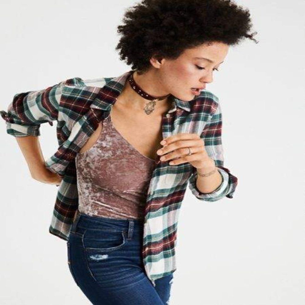 American Eagle Ahh-Mazingly Soft Cabin Green Flannel